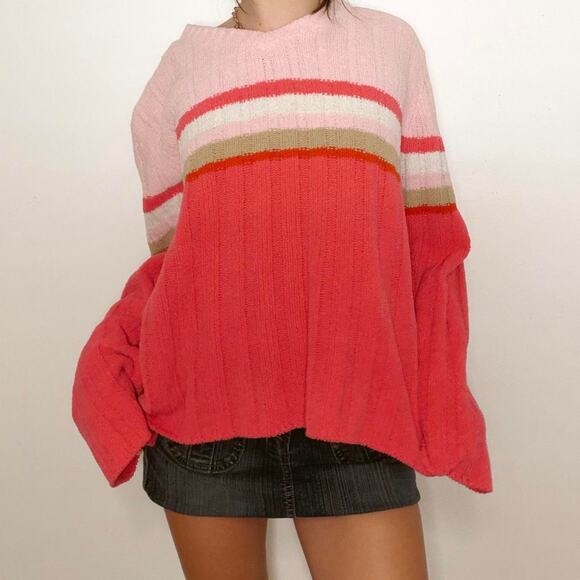 Y2k pink striped faded glory sweater - Picture 2 of 6